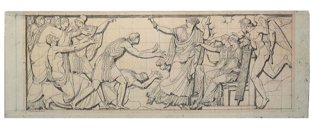 Decoro per il Tempio della Ragione a Marsiglia, Tempo e Ragione che dissipano la nuvola che nascondeva Libertà e Uguaglianza ai popoli - Arles ; musée Réattu
